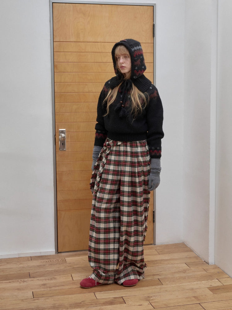 Fair Isle Pony Jacquard Knit Balaclava Hat