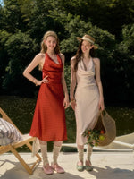 Polka Dot Satin Dress