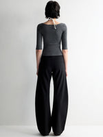 Cross-Design Low-Waisted Casual Pants