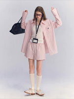 Striped Shirt Shorts Set
