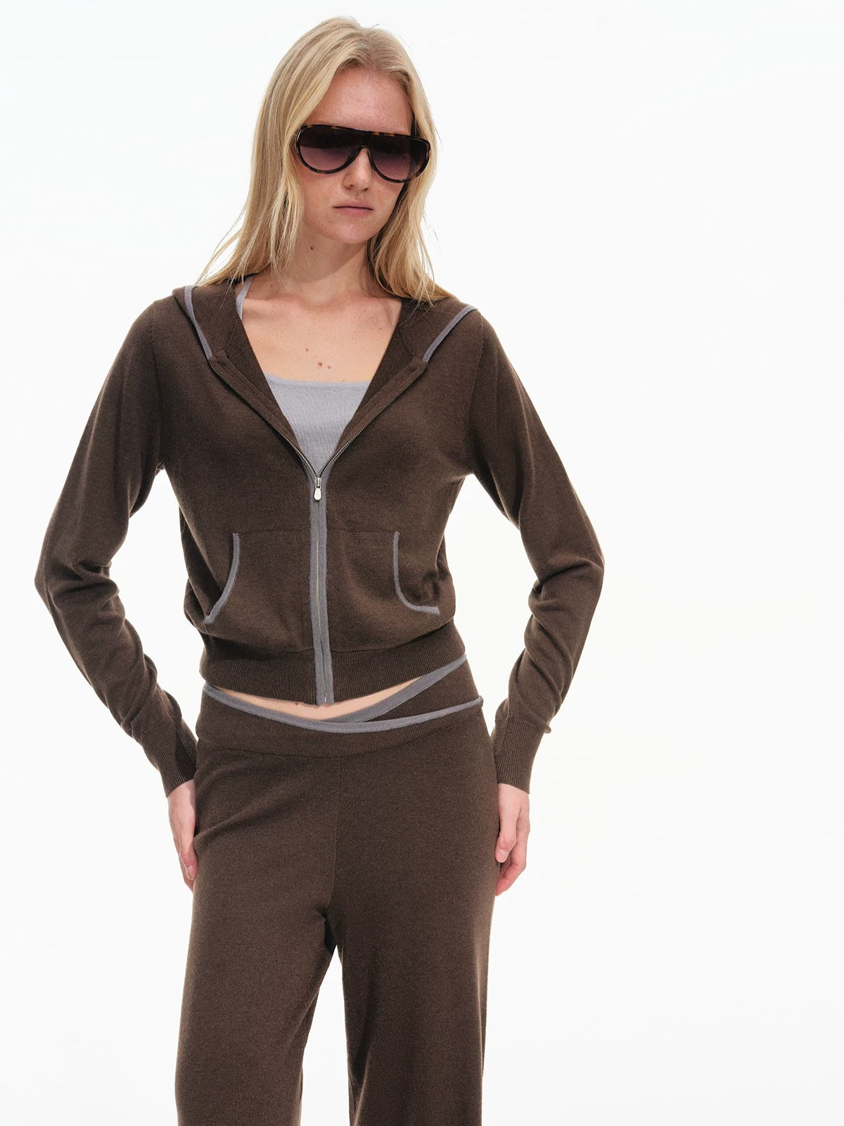 Contrast Three Piece Layered Set