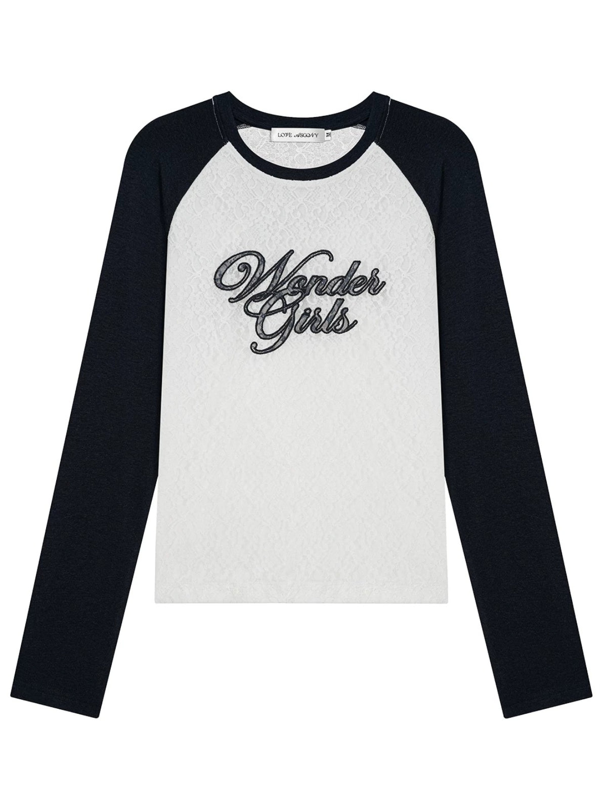 Retro Lace Embroidered Raglan Top