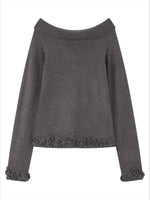 High-End Wool Off-shoulder Knit