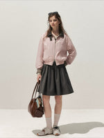 Pink Reversible Houndstooth Jacket