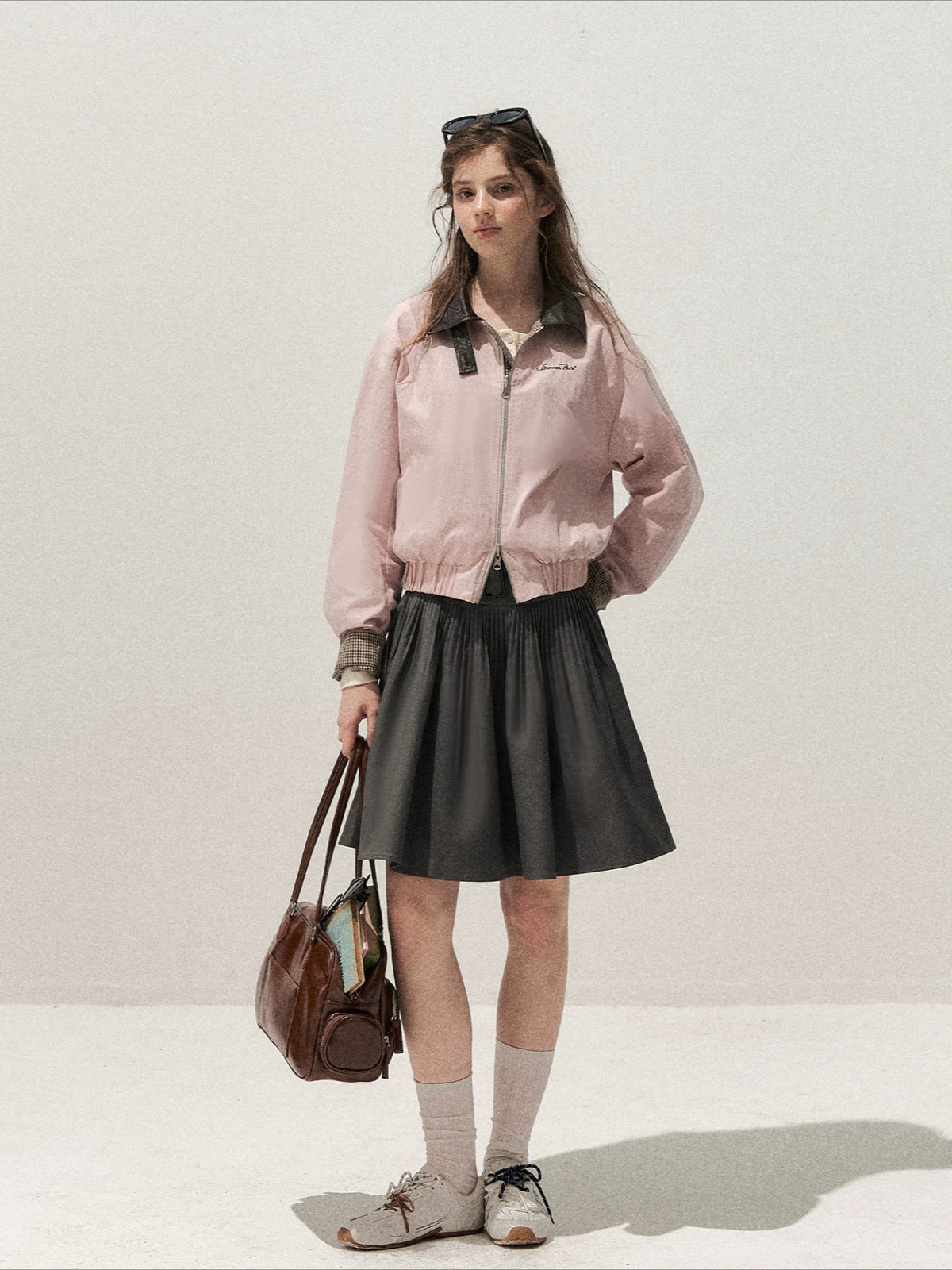 Pink Reversible Houndstooth Jacket