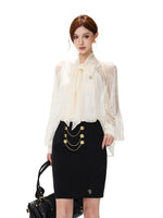 Sequin Lace Ribbon Blouse