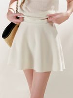 White Bow Polo Top & Skirt Set