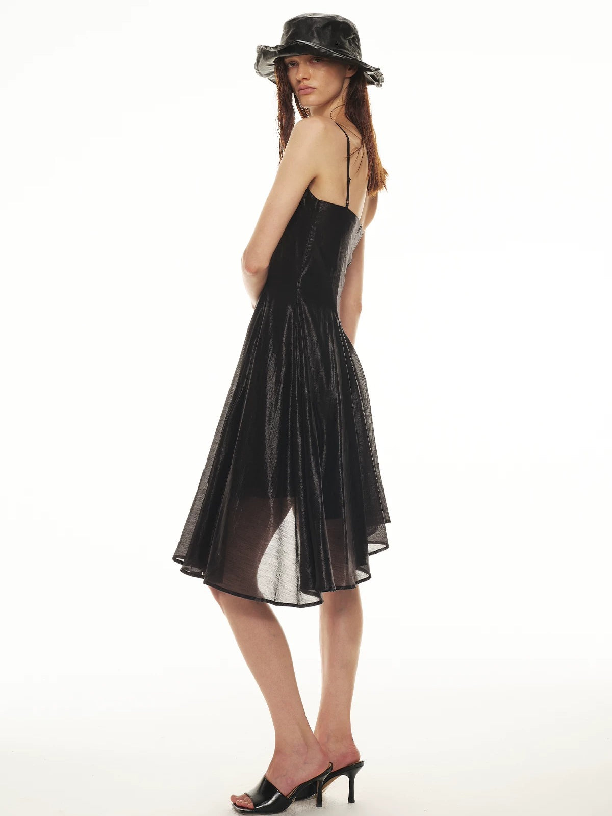 Coated Silk Little Black Dress