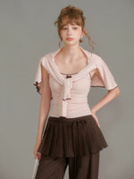 Bow Trim Knit Set