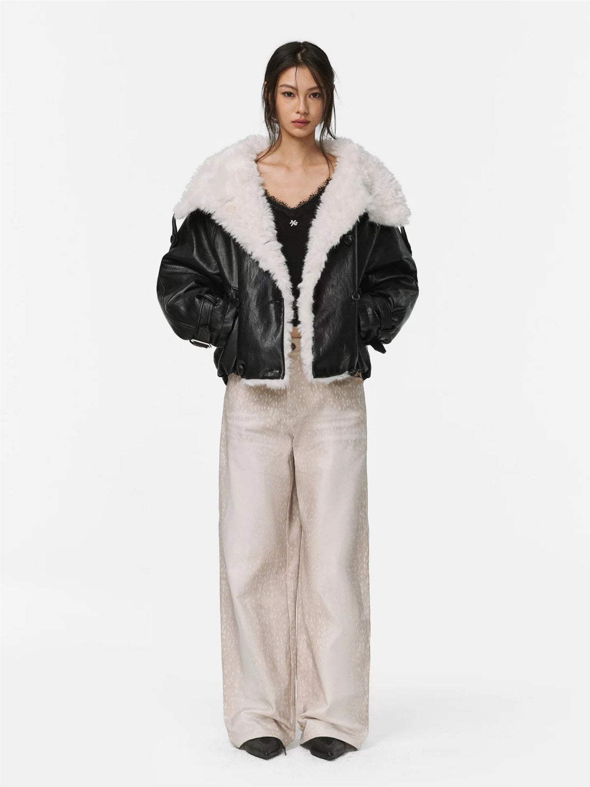 Deer Print Straight Leg Pants