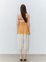 Apricot & Purple Catcher Chiffon Top