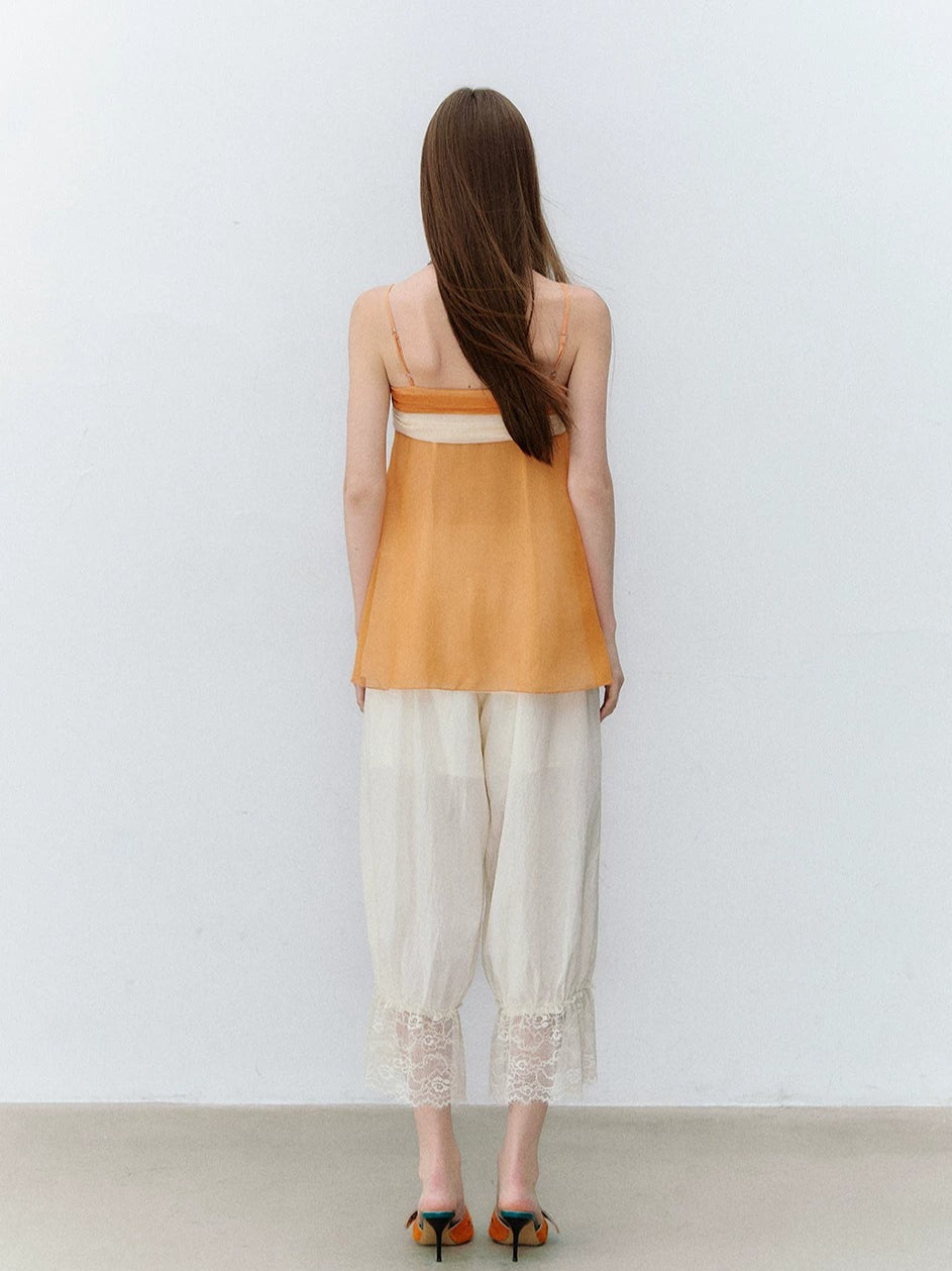 Apricot &amp; Purple Catcher Chiffon Top