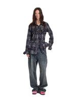 Adjustable Buckle Washed Denim Pants