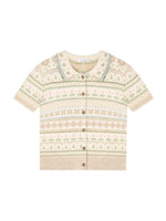 Fair Isle Polo Knit Top