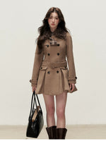 Vintage Double-Breasted Wool Trench Coat