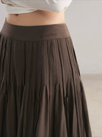 Accordion Pleat A-Line Midi Skirt