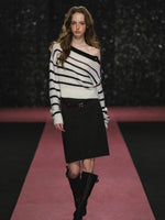 Wool Slit Midi Skirt