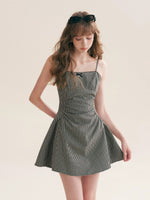 Pleated Gingham Cami Dress