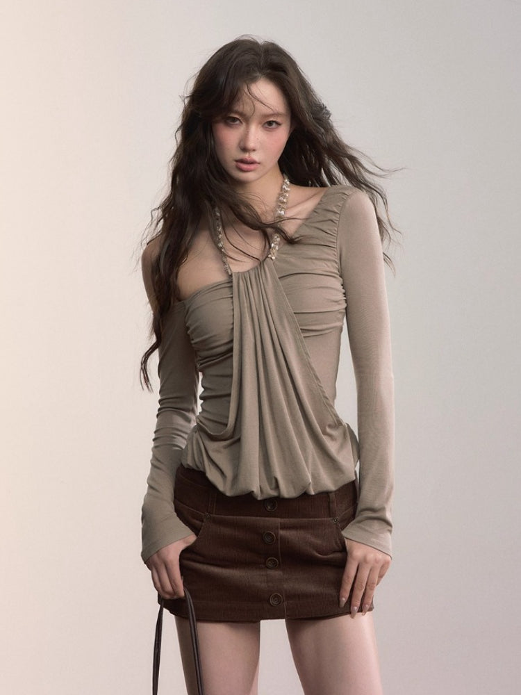 Corduroy Multi-Waistband Mini Skirt