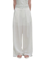 White Lace Overlay Wide Pants