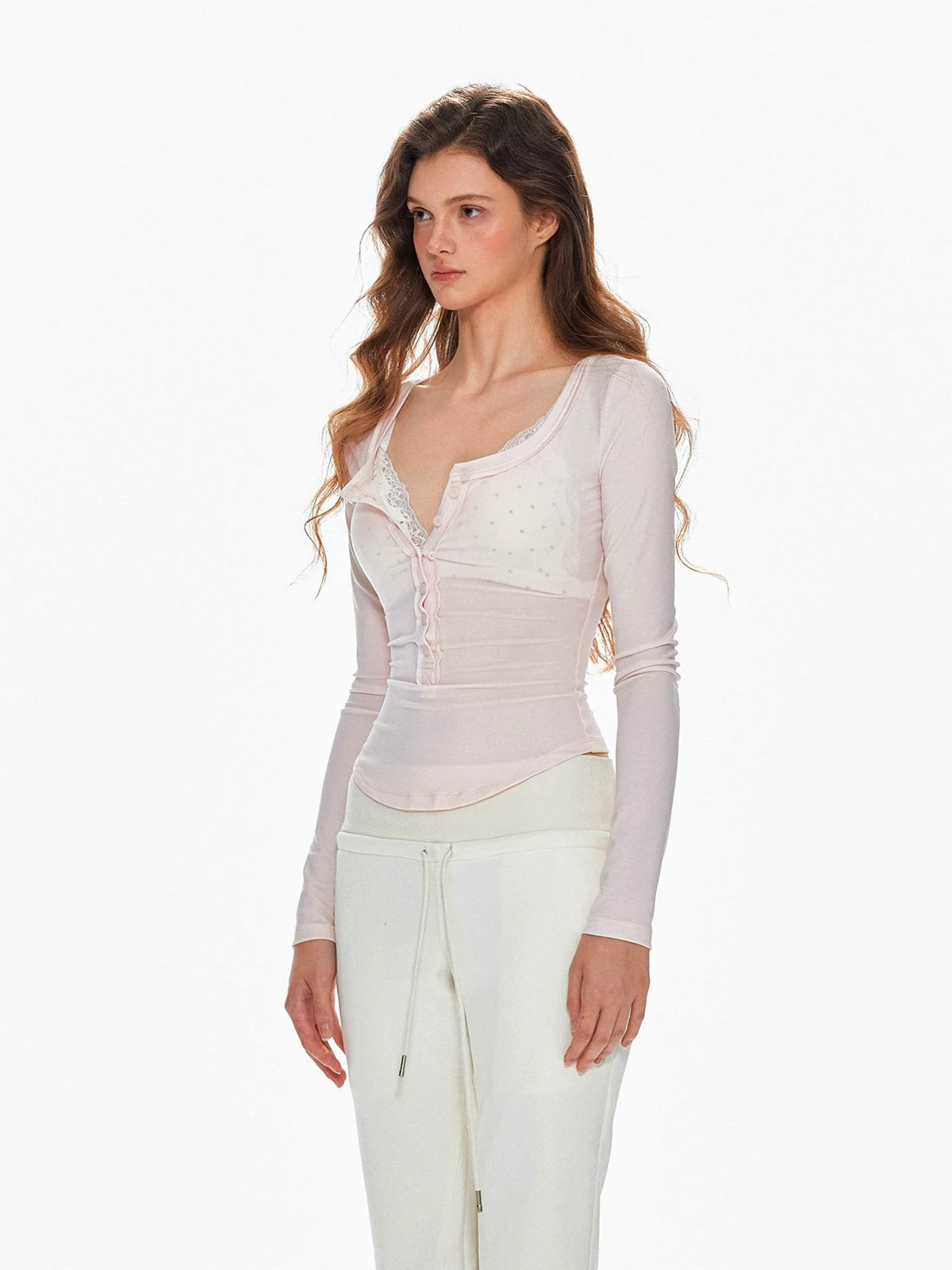 Lace Innerwear Layered Mesh Top Set