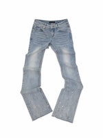 Embroidered Flared Denim Pants