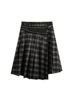 Asymmetric Pleated Midi Skirt