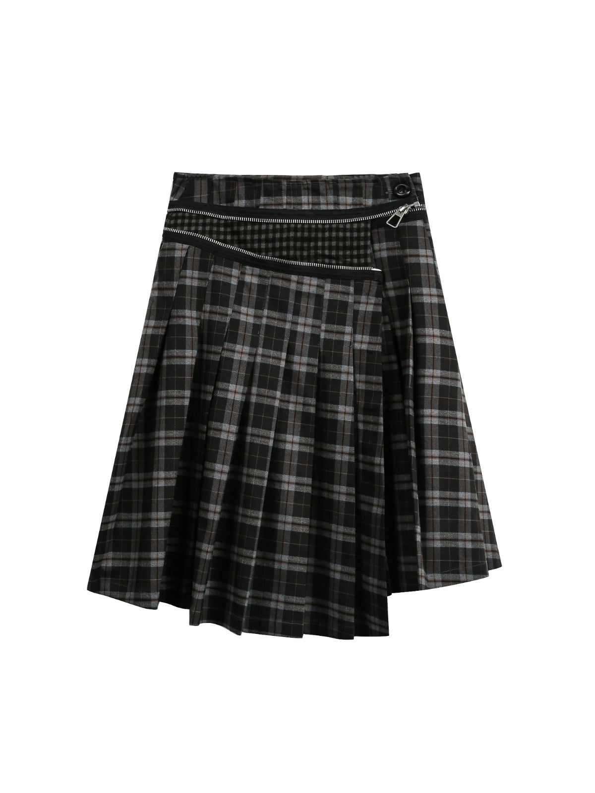 Asymmetric Pleated Midi Skirt