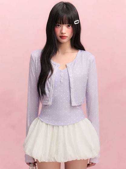 Polka Dot Cardigan Set