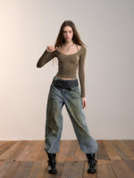 Halter Long-Sleeve Modal Top