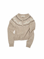 Fair Isle Cat Crewneck Cardigan