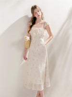 Rose Print Lace Maxi Dress