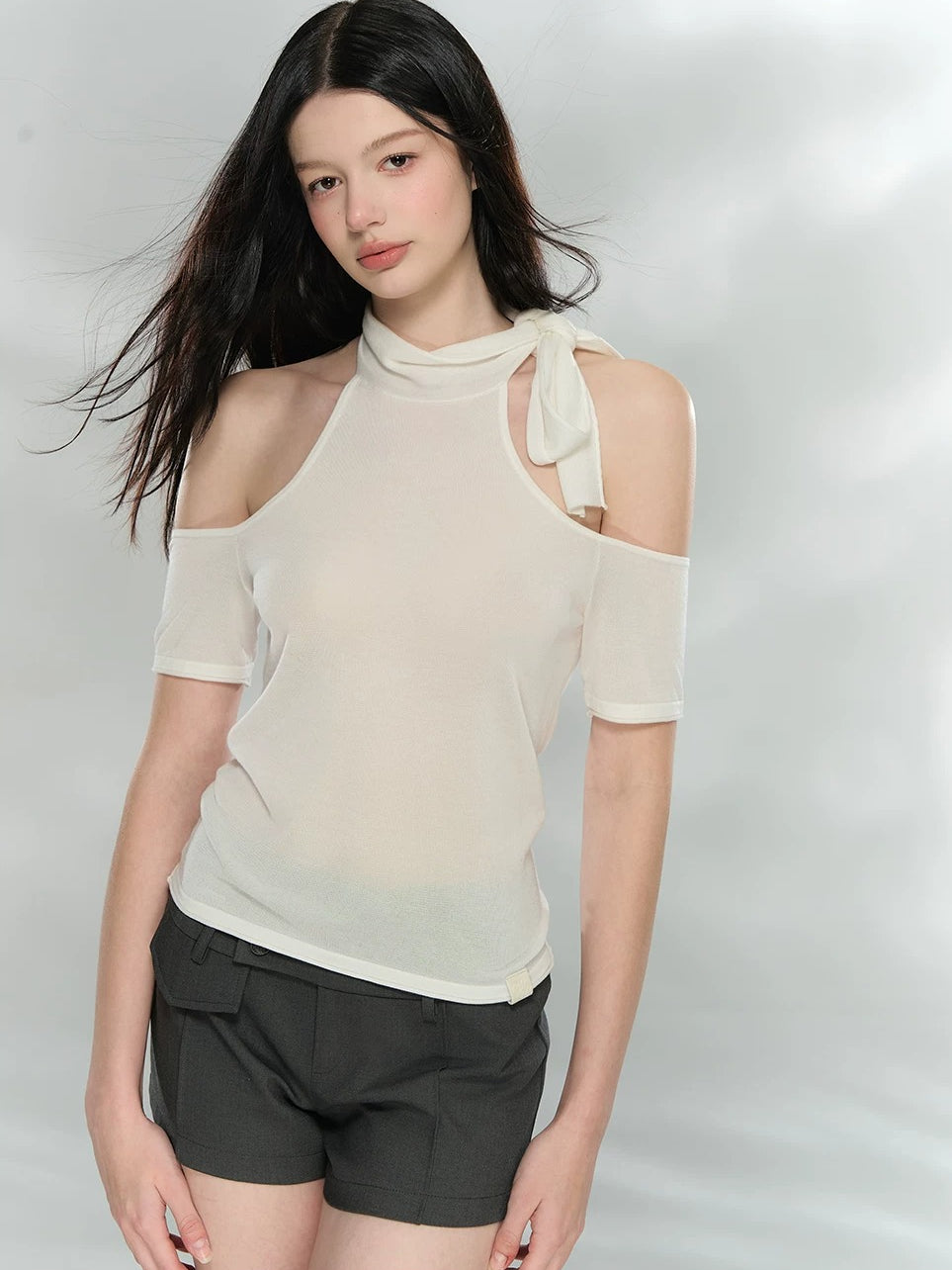 Cutout Halter Knit Top