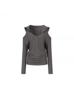 Off-Shoulder Hooded Tee