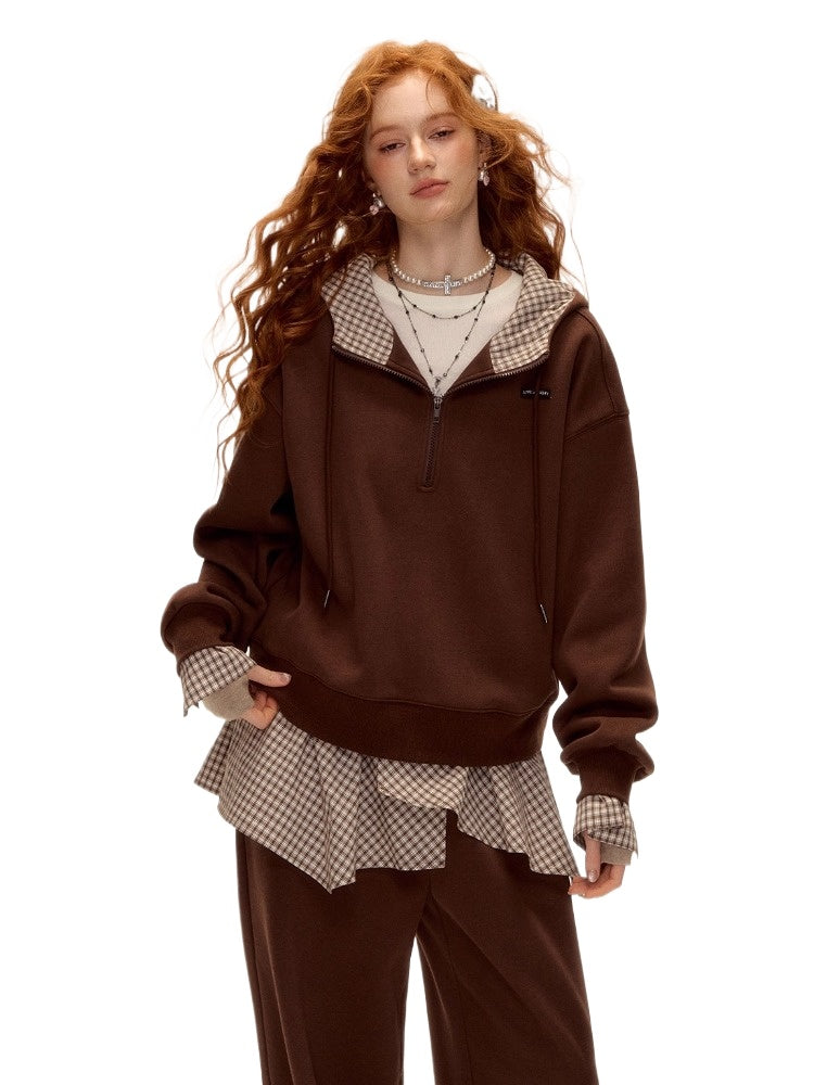 Plaid Hoodie Sweatpants Set