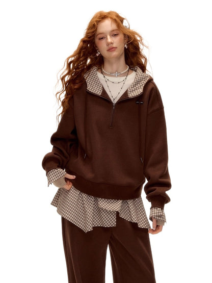 Plaid Hoodie Sweatpants Set