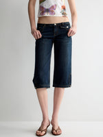Ultra-Low Waist Straight-Leg Bermuda Jeans