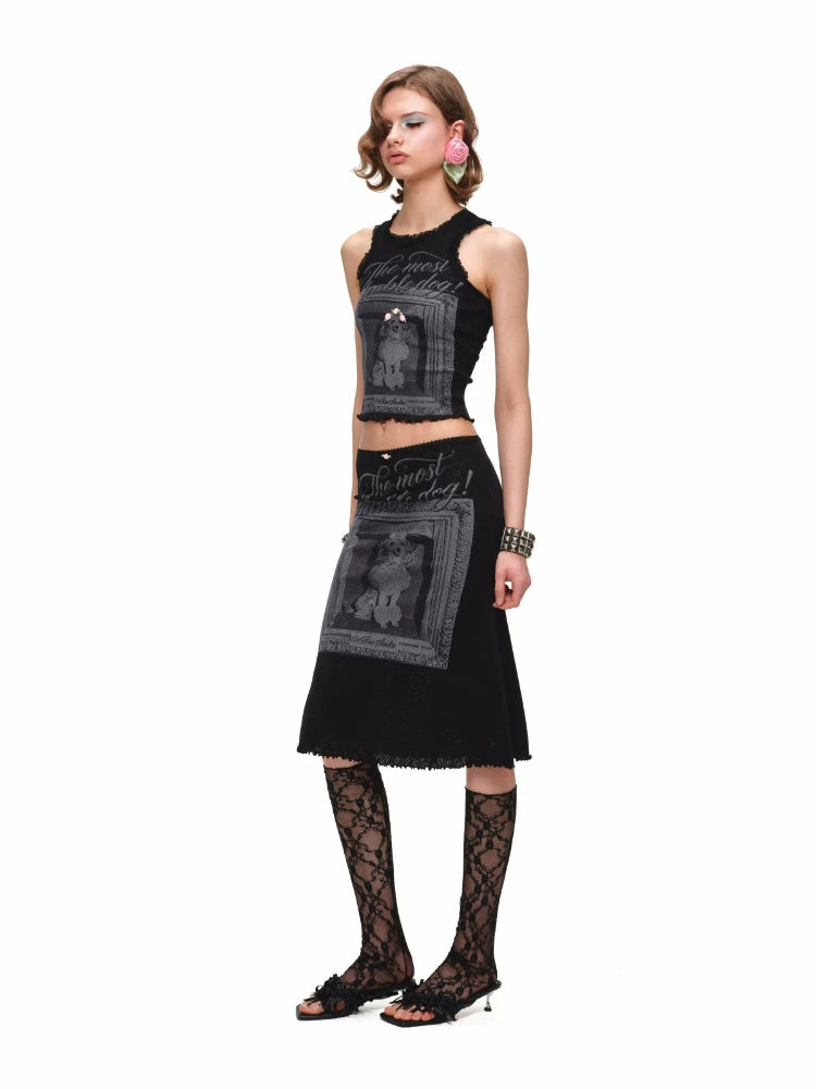 Framed Dog Top &amp; Skirt Set