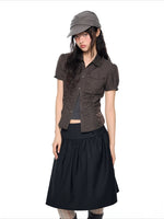 Ruched Puff Sleeve Shirt
