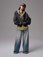 Vintage Plaid V-neck Loose Jersey