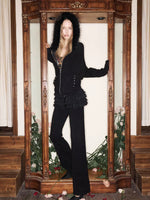 Studded Batwing Hoodie Set