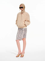 Lyocell Stand Collar Cocoon Jacket
