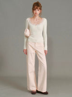 French Lace Wide Leg Jeans