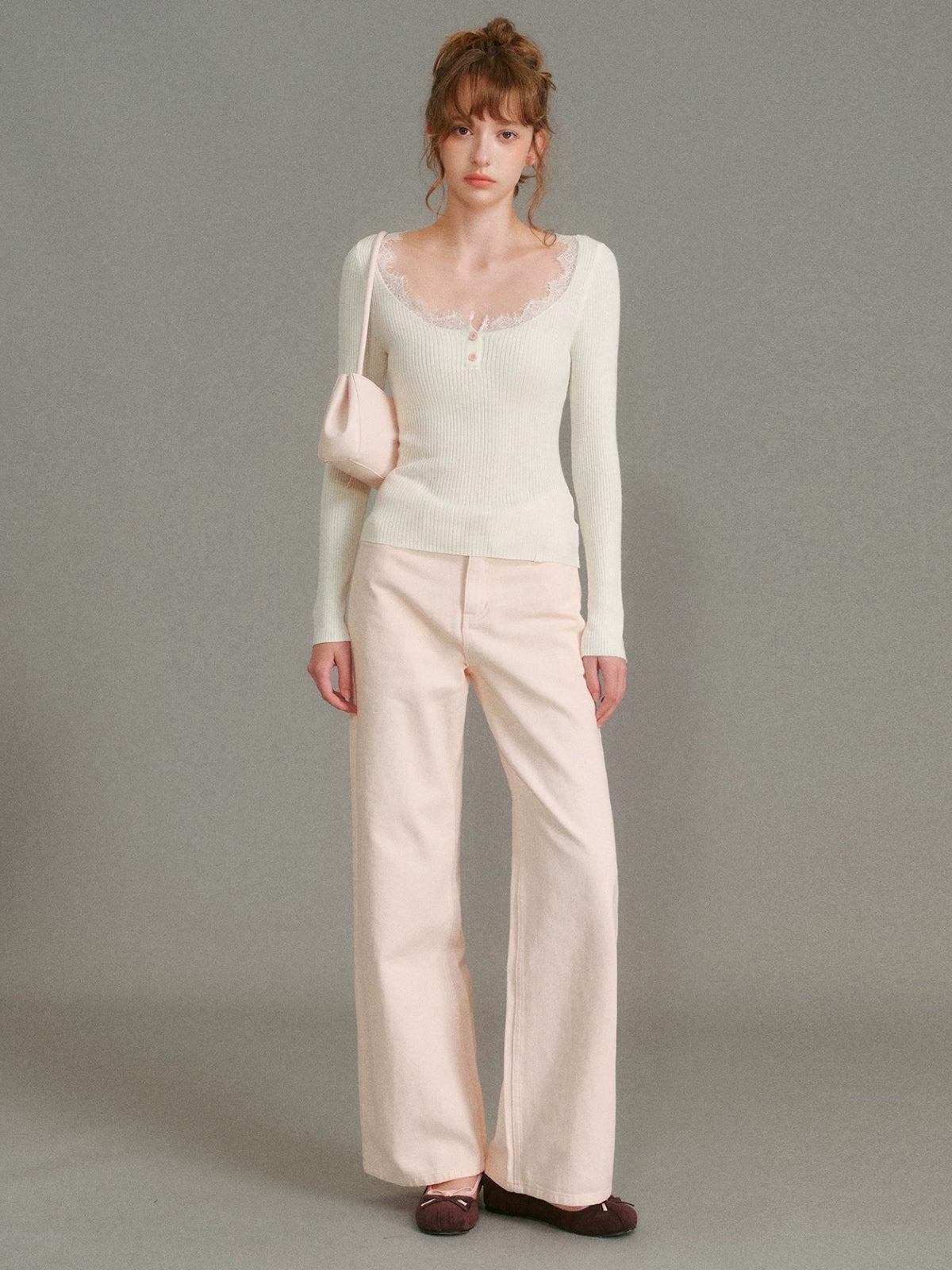 French Lace Wide Leg Jeans