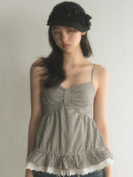 Plaid Ruffle Cami Top