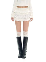 White Polka Dot Elastic Ballet Skirt