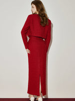 Bowknot Off-Shoulder Maxi Dress & Jacket Set