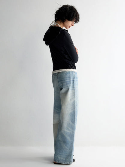 Hooded Drawstring Short Coat
