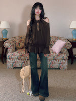 Halter Ruffle Chiffon Blouse