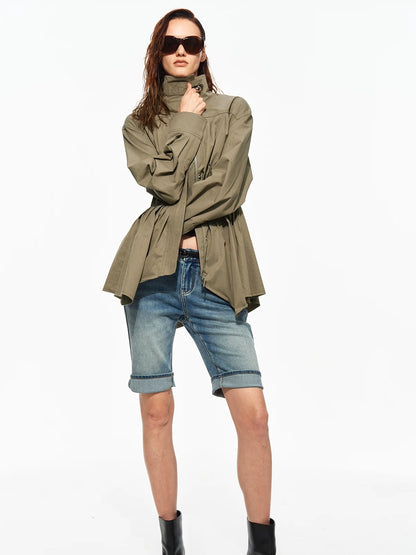 Pleated Waist Utility Jacket